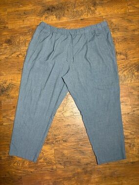Old Navy Pull On Dress Pants Grey Elastic Waistband Pockets Straight Leg Plus 2x